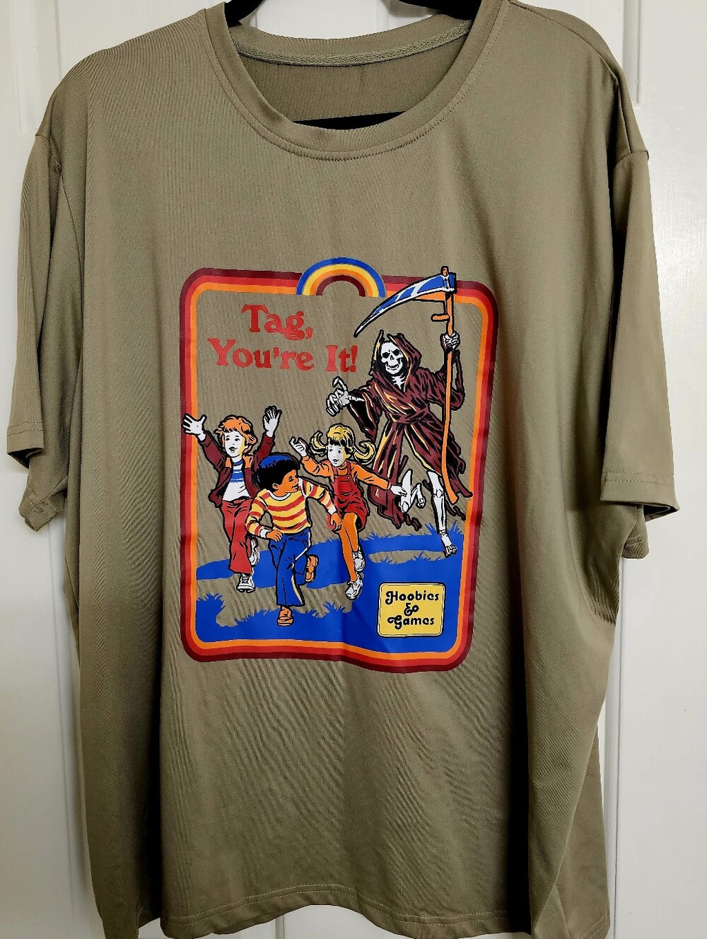 Funny "Tag, You're It!" Graphic Tee XXL | NWOT | Retro Grim Reaper Shirt